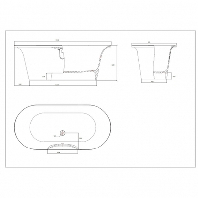 Эстет Лион Ванна на кованой подставке 174x80 матовая
