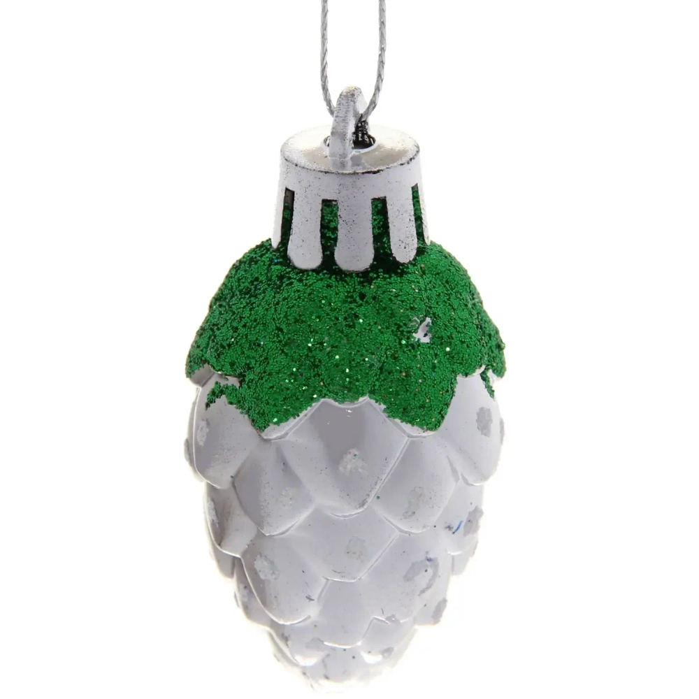 Ёлочные игрушки «Шишечки» 4см микс цветов (набор 4шт)