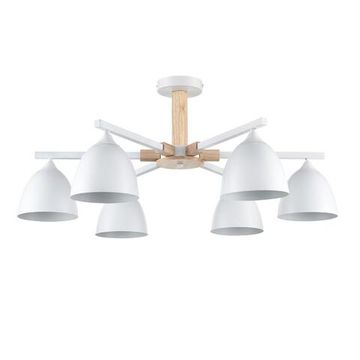 8095/6C MODERNI LN26 340 белый/белый металл, дерево/металл Люстра потолочная Е27 6*60W 220V COLANGE