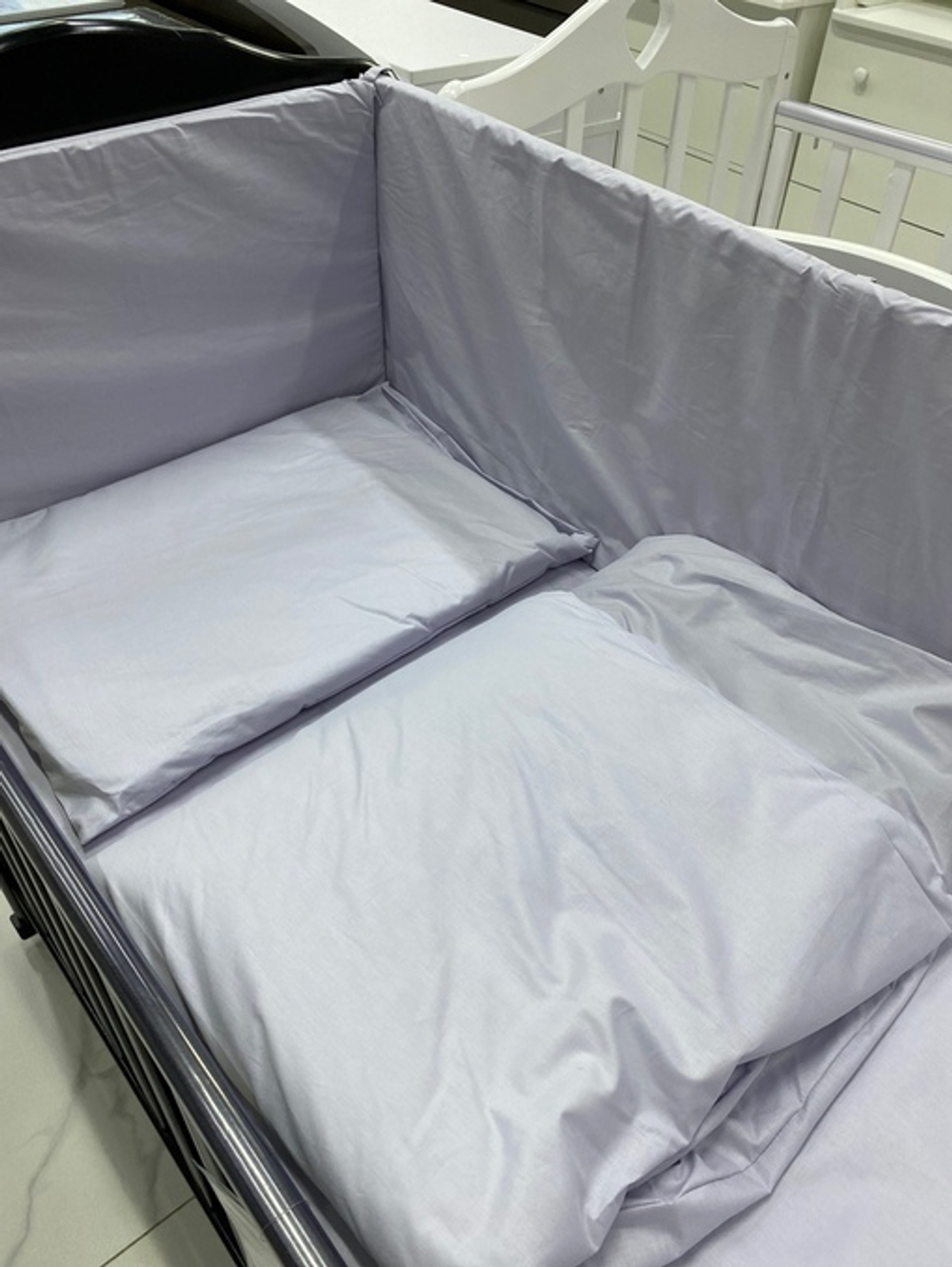 Комплект постельного белья 6-ти предметный ПОДУШЕЧКИ "Нежность" серый, поплин