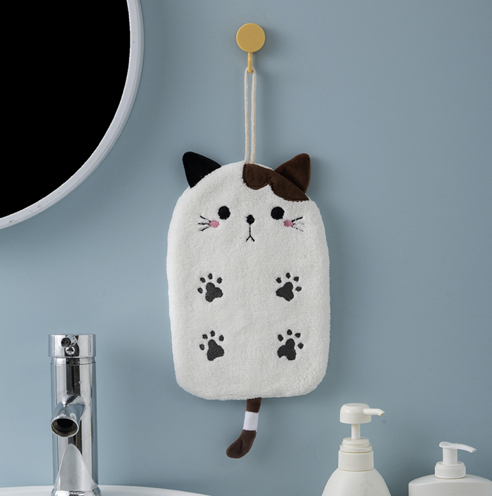 Полотенце из микрофибры в форме "Кошки", 1 шт. Цвет нежно-розовый.