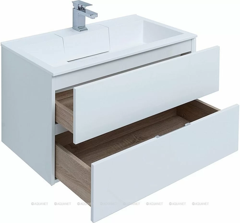 Тумба с раковиной Aquanet Алвита 235339 80 белый
