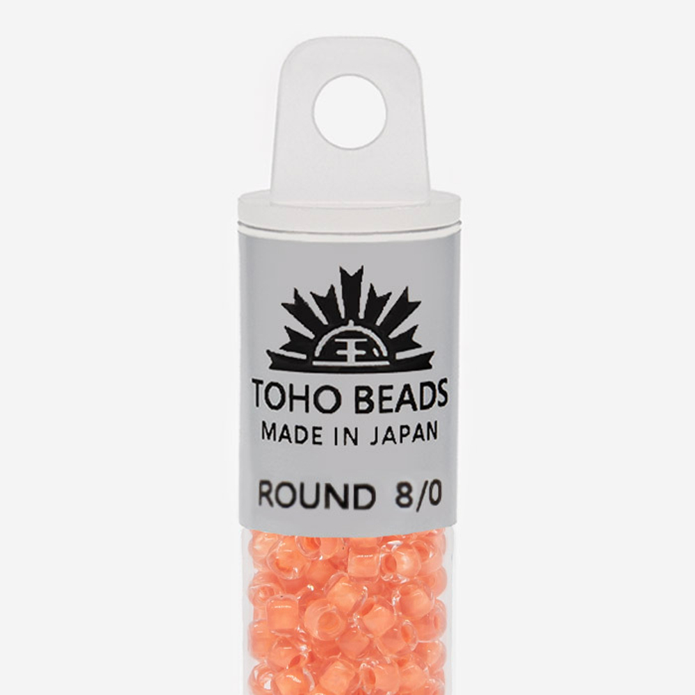 Японский бисер TOHO Round 8/0 (№963), окрашенный изнутри прозрачный