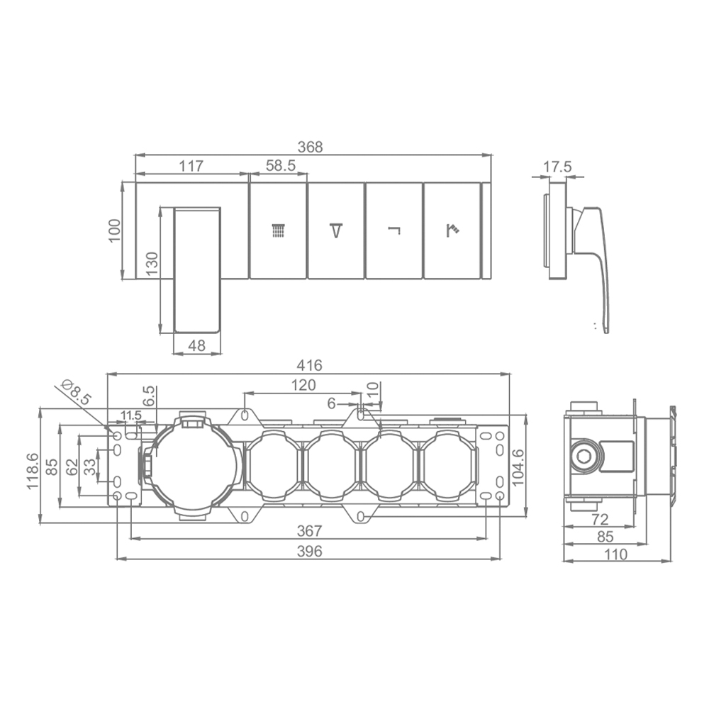 Смеситель для душа Raglo R02.274.09, графит