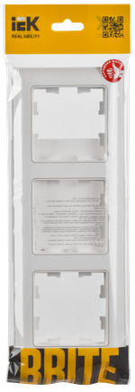 BRITE Рамка 3-местная РУ-3-БрАБ арктический белый/белый IEK