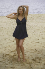 Купальный топ-танкини с мягкими чашками на косточках (Размер: 85E) (Цвет: черный)