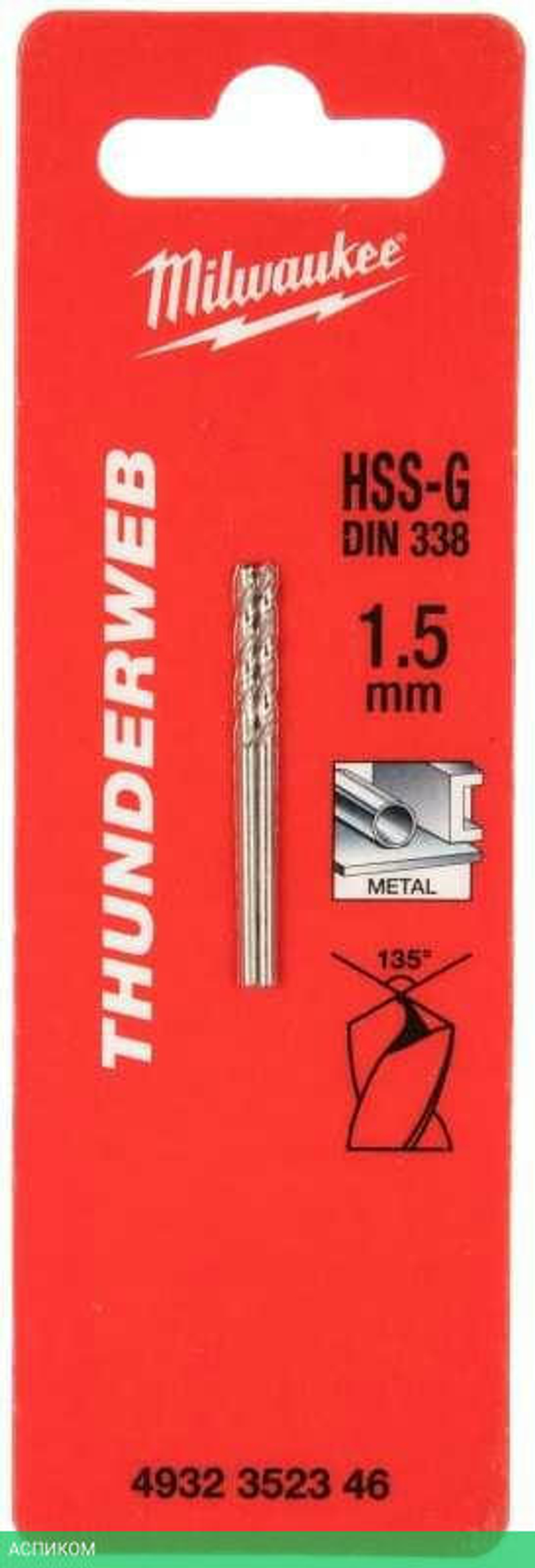 Сверло по металлу Milwaukee Thunderweb HSS-G 1.5х40мм 2шт (4932352346)