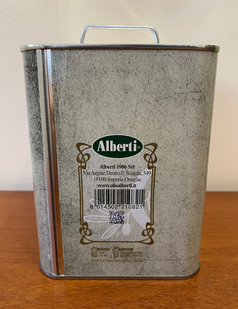 Оливковое масло Albеrti Extra Virgin 2 литра в жестяной банке-канистре, Италия
