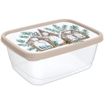 Контейнер для продуктов прямоугольный 0,85л с декором бежевый