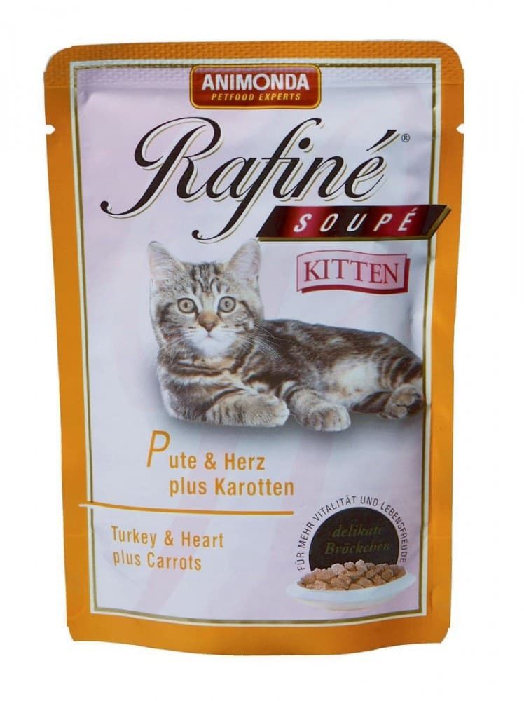 Animonda Паучи 100г. для котят с индейкой, сердцем и морковью (Rafine Soupe Kitten) Animonda Паучи 100г. для котят с индейкой, сердцем и морковью (Rafine Soupe Kitten)