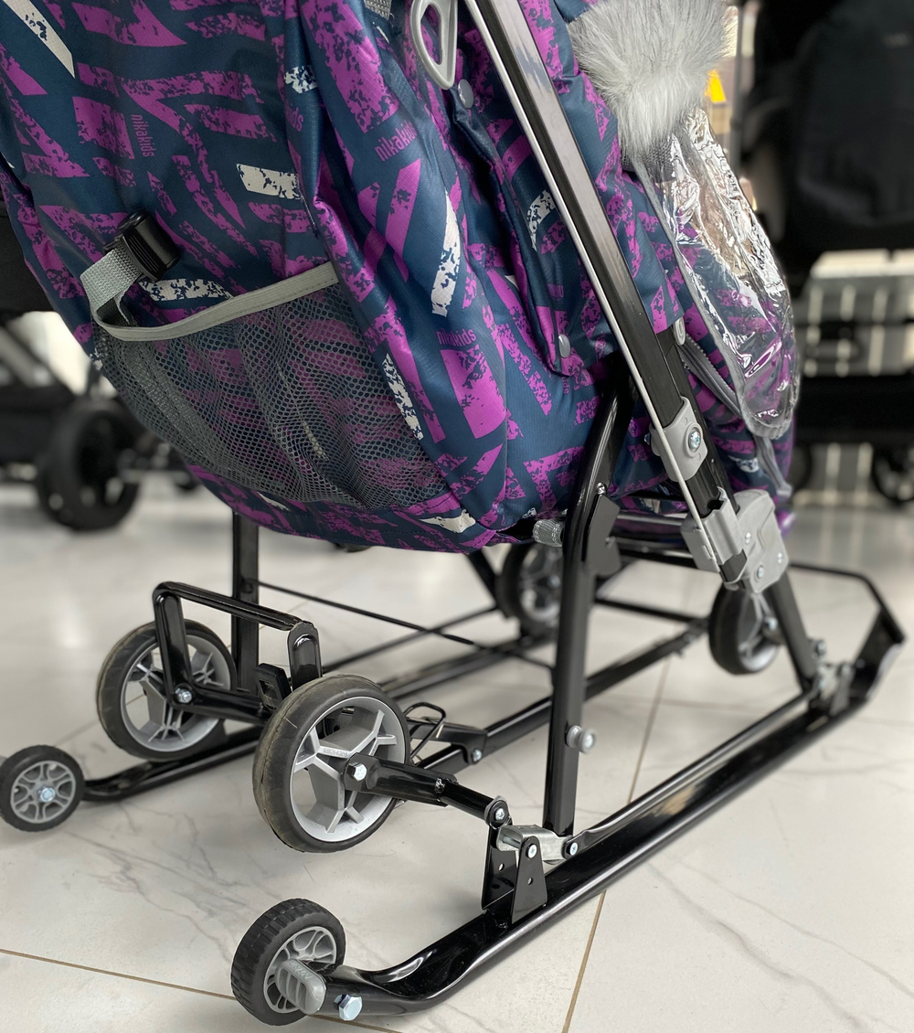 Коляска комбинированная (санки - коляска) «Ника Детям 7-8SK» сиреневый (арт. НД7-8SК/1)