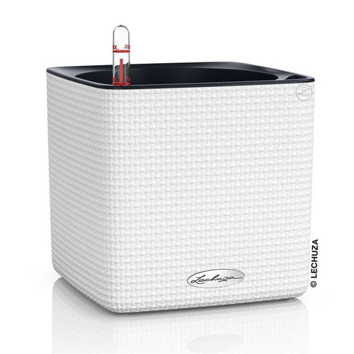 Кашпо Lechuza "Cube Color Complete white", 14x14xH14 см