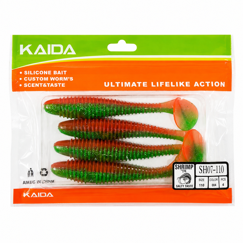 Набор силиконов KAIDA SH07-110 11см 4шт COL004 №45