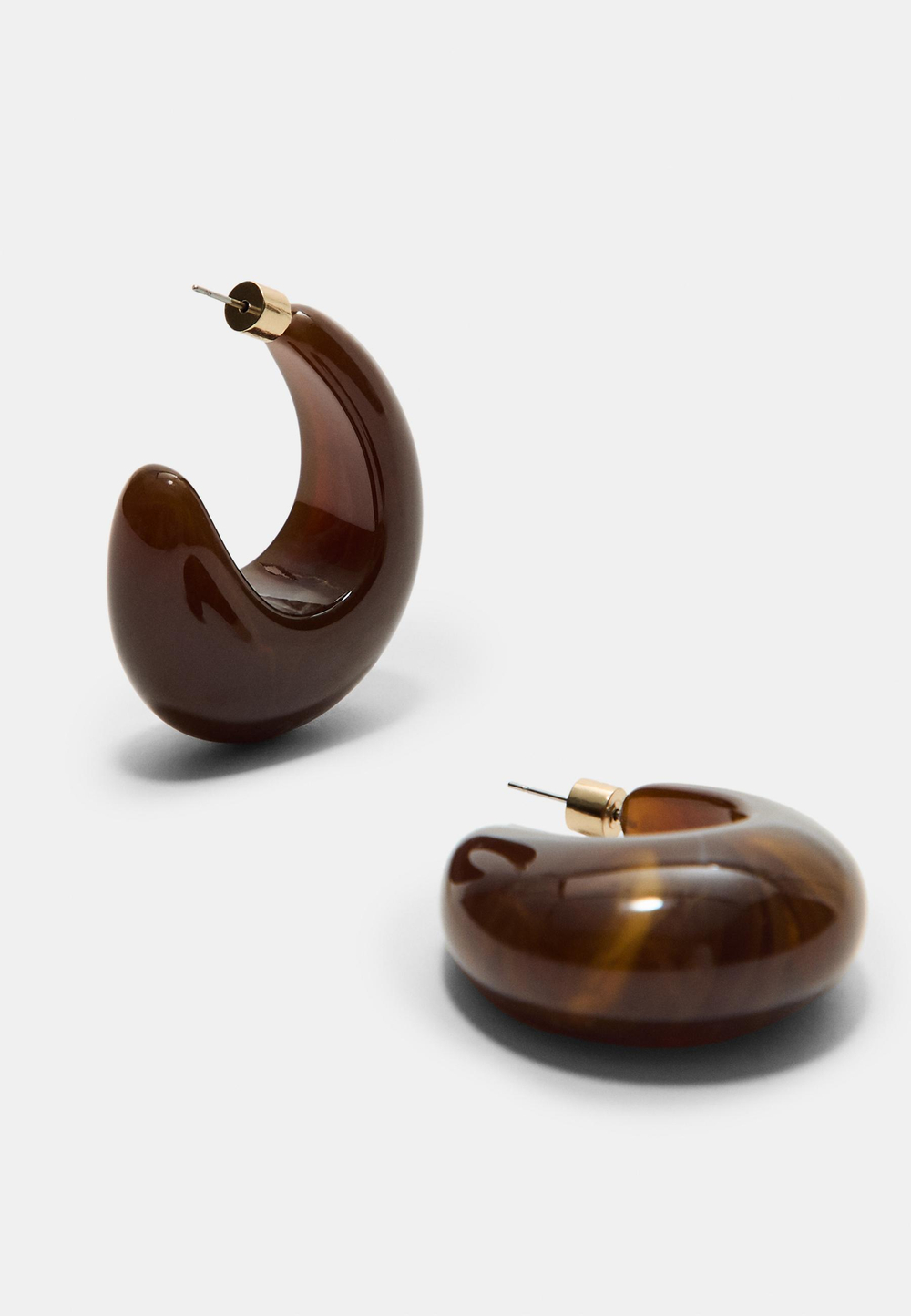 STRADIVARIUS Серьги-кольца, красновато-коричневый