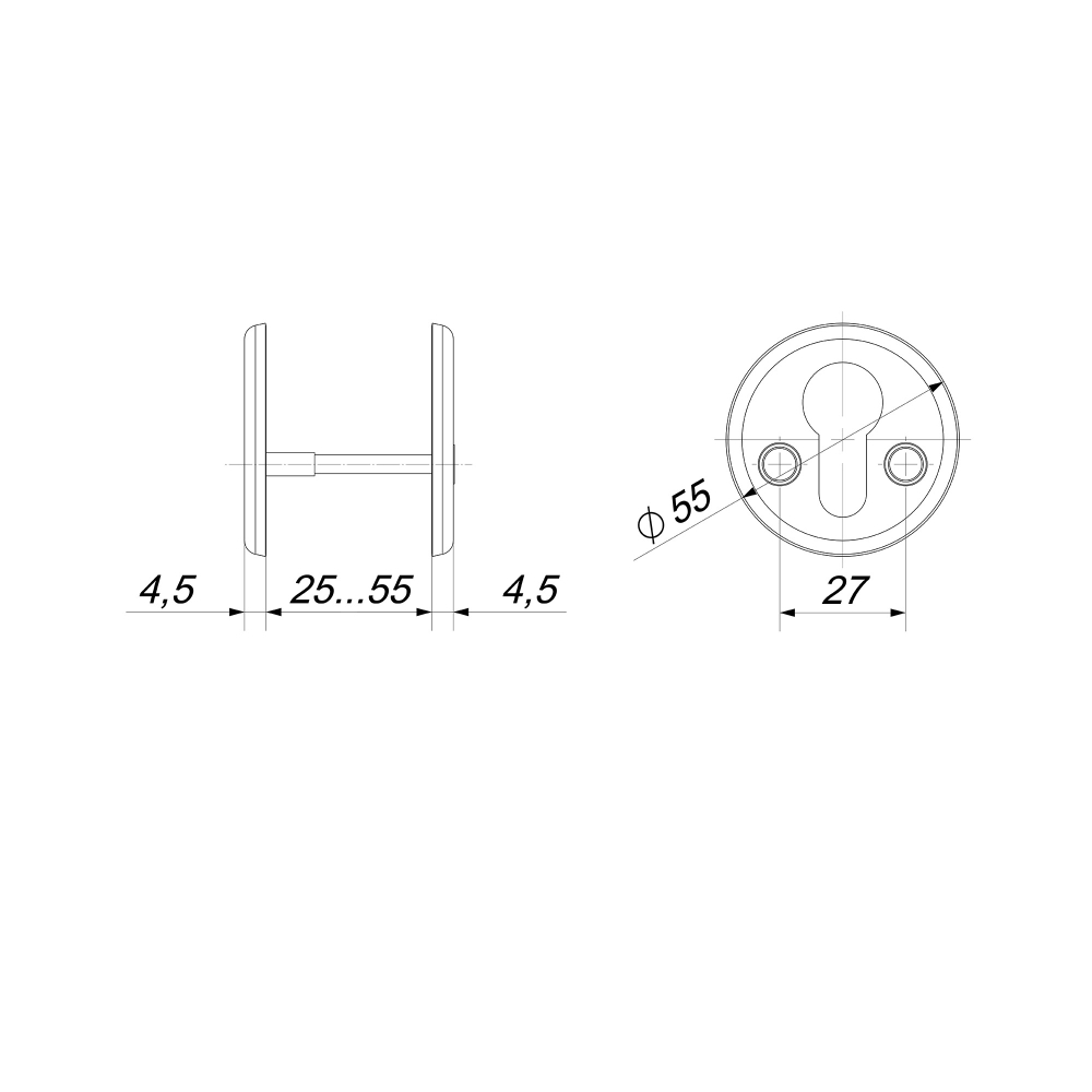 Накладка на цилиндр ET.R.FIN001 (ESC-С-001) CP хром