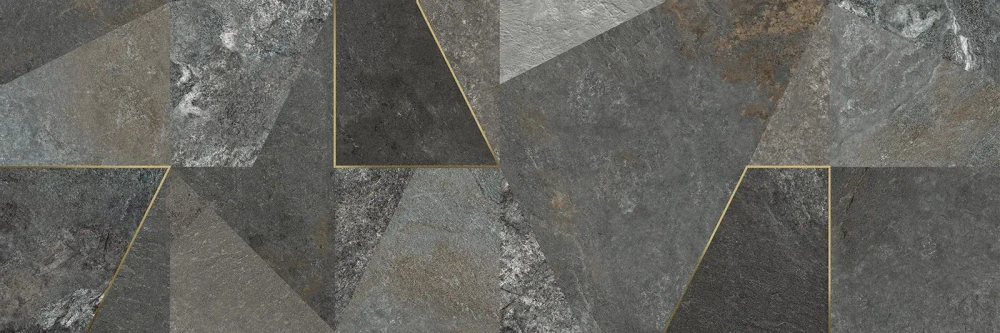 Настенная плитка Alma Ceramica TWU3090LAN74R Land 30x90 серая матовая под камень / геометрия