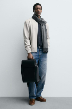 ZARA РЮКЗАК С КЛАПАНОМ, ЧЕРНЫЙ