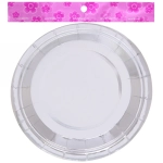 Тарелка бумажная 18 см в наборе 10 шт «Диско», Серебро