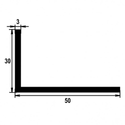 Профиль уголок Лука 50*30*3 Уп 16.2000.501л серебро