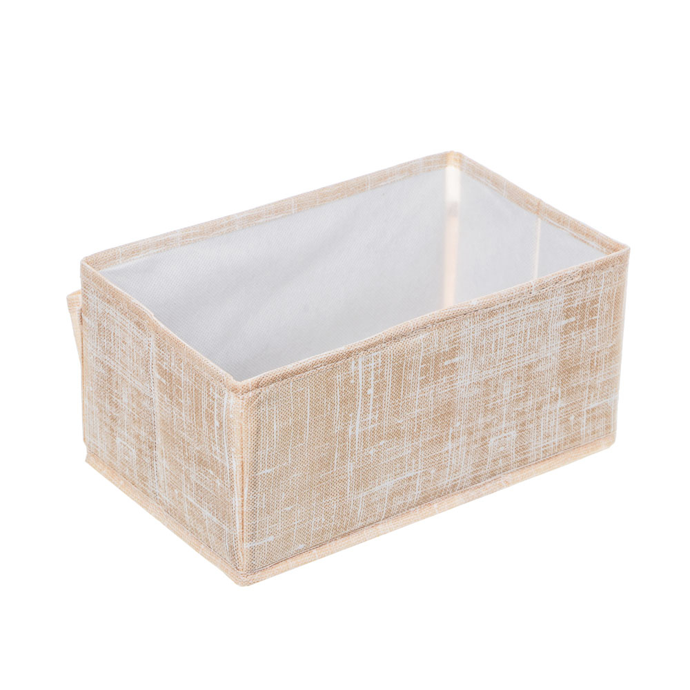 Комплект коробов тм VETTA ЛЁН, текстиль, бежевый, 25х15х12см, 2 шт