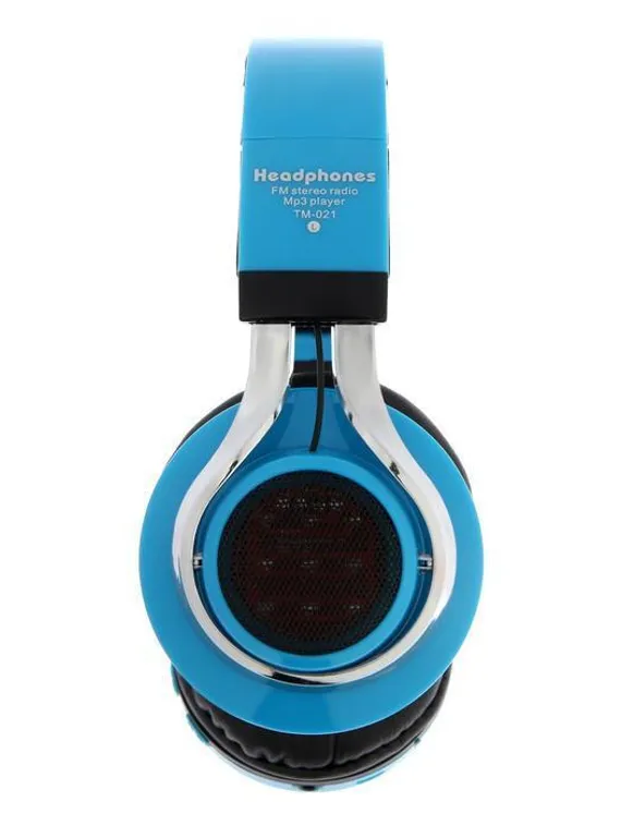 Наушники беспроводные LuazON RX-1 TM-021, накладные, BT 4.2, 250 мАч, LED, FM,microSD,синие