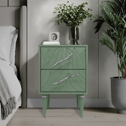 Тумба Арт Колор leaves Классик Сильвер Зеленый нефрит