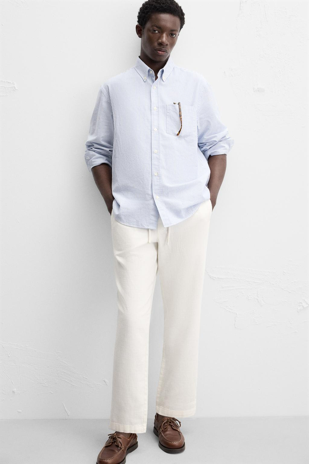 Брюки relaxed fit из рельефной ткани