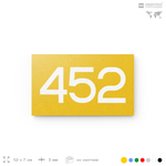 Номер на дверь 452, табличка на дверь для офиса, квартиры, кабинета, аудитории, склада, желтая 120х70 мм, Айдентика Технолоджи