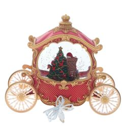 GAEM Изделие декоративное "Дед Мороз в карете" (подсвет, вьюга, 3хААА н/п +USB), L26 W11 H22 см