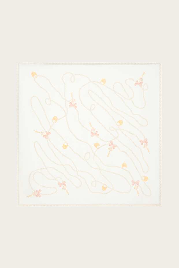 ПЛАТОК ИЗ МОЛОЧНОГО ШЕЛКА С АВТОРСКИМ ПРИНТОМ 90*90