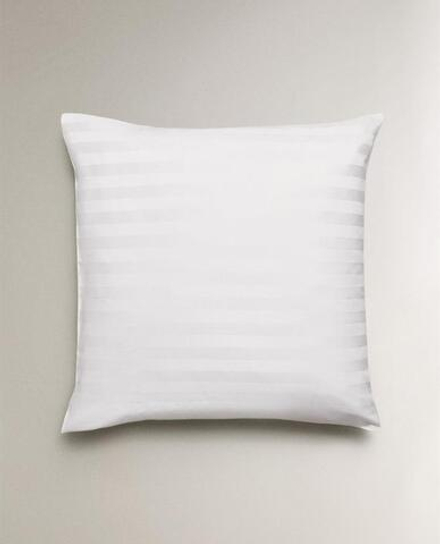 ZARA HOME НАВОЛОЧКА ИЗ САТИНА В ПОЛОСКУ (500 НИТЕЙ), БЕЛЫЙ