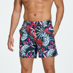 Темно-серые шорты с растительным принтом (Размер: XL) (Цвет: темно-серый)