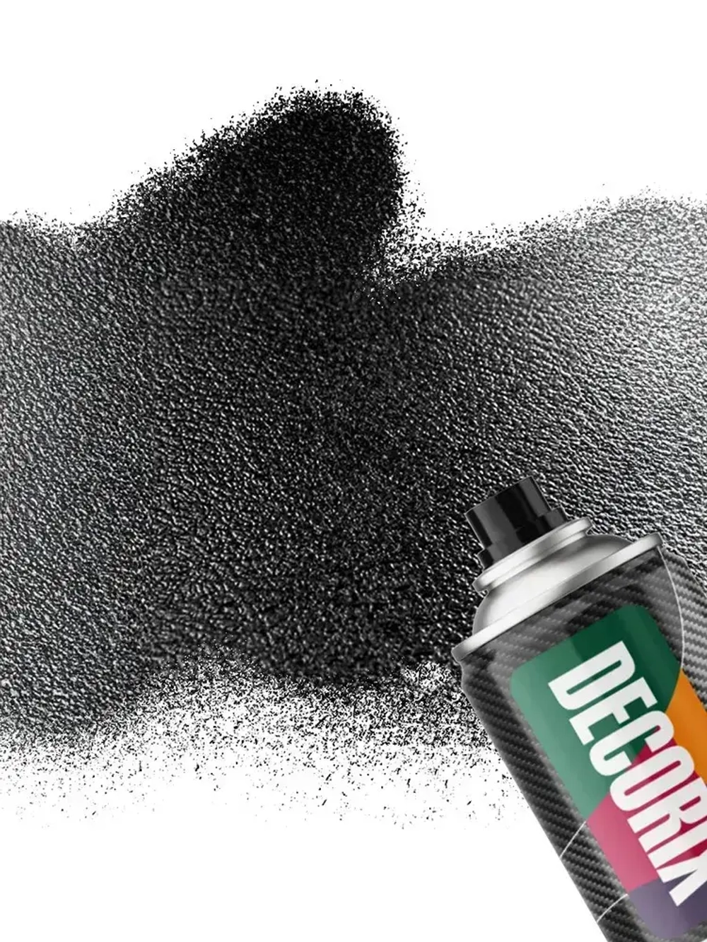 Структурная краска черная матовая, для пластика и других поверхностей DECORIX Texture - текстурная краска аэрозольная в баллончике 520 мл - комплект 2 шт