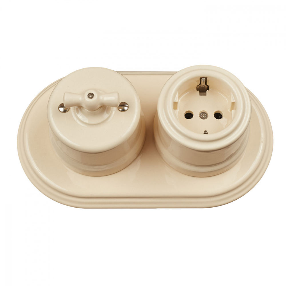 Рамка 2-х постовая, керамика, цвет песочное золото BF2-620-04