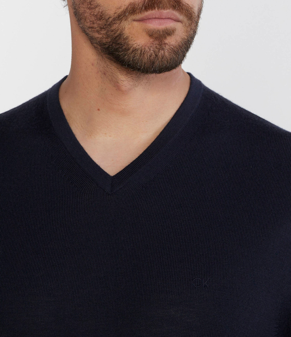 Wełniany свитер SUPERIOR Calvin Klein - темно-синий(K10K110423)