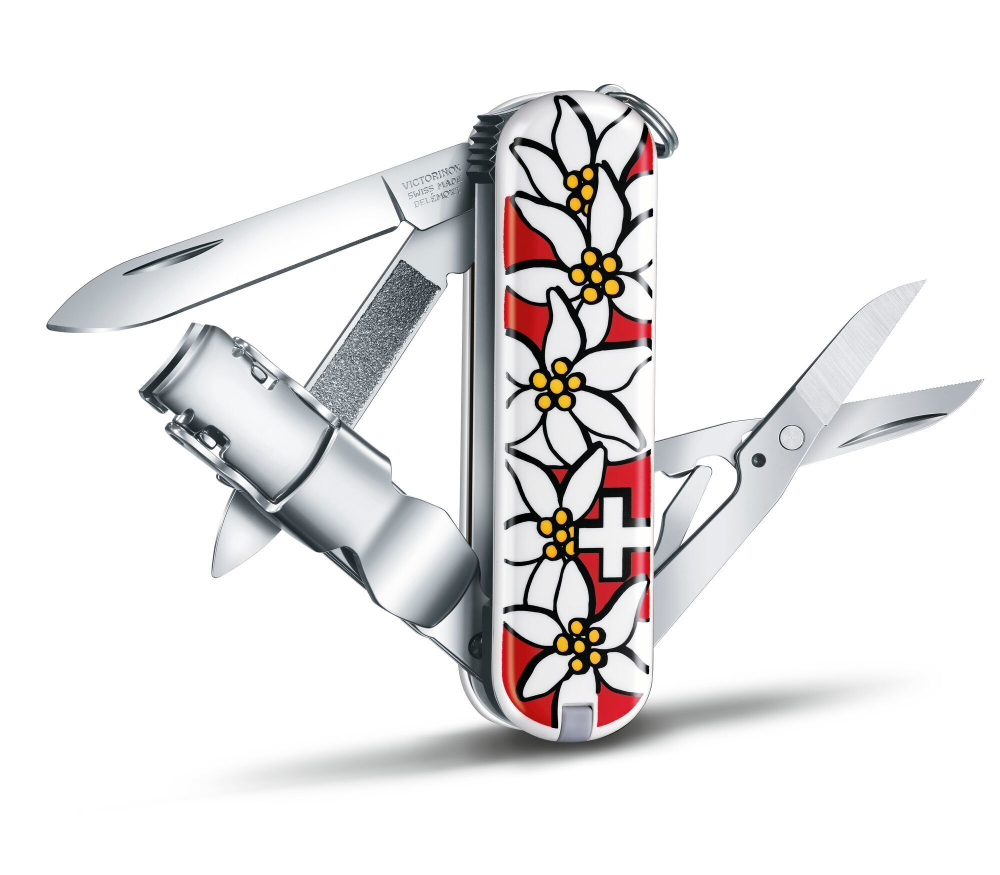 Нож Victorinox Classic Nail Clip 580, 65 мм, 8 функций, "Edelweiss"