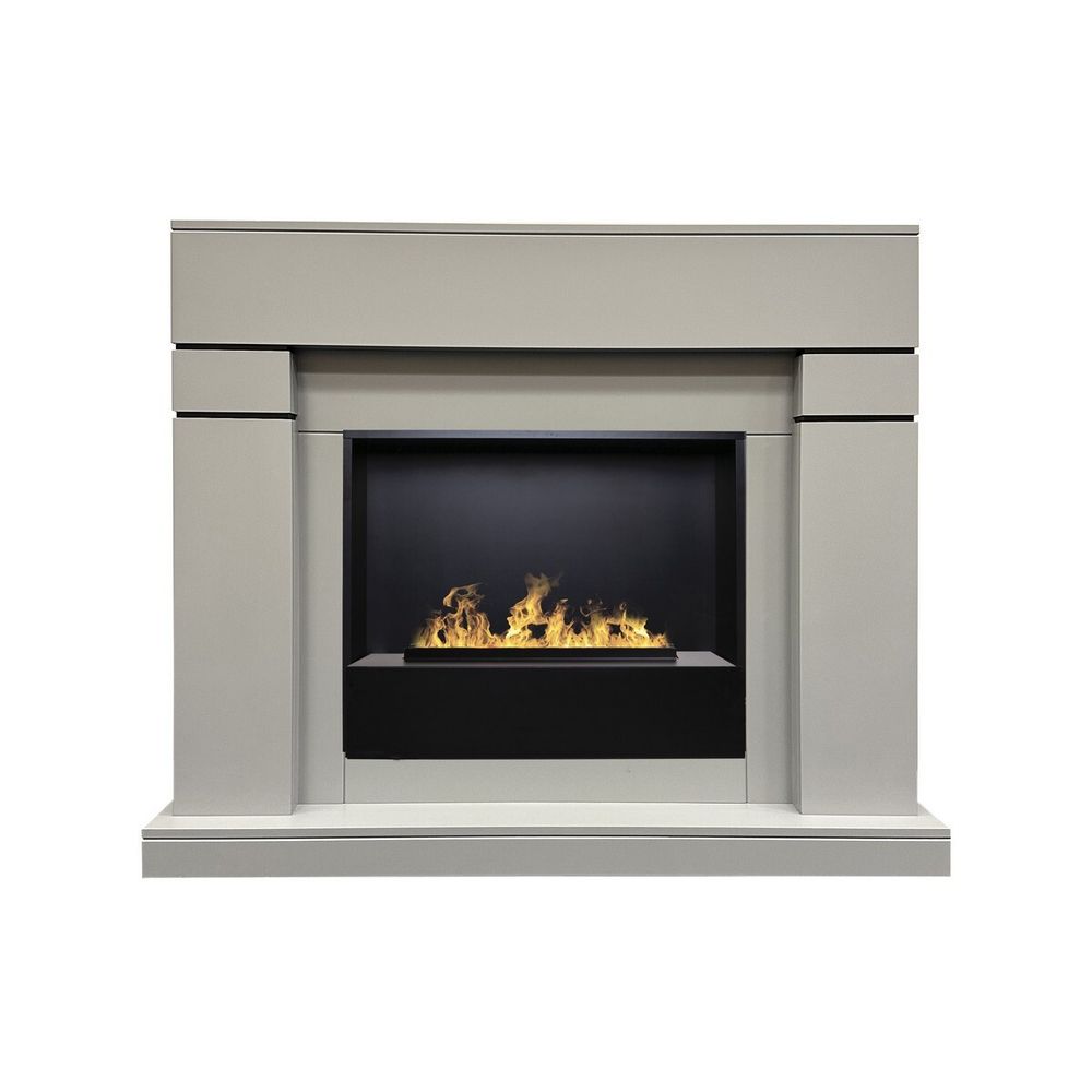 Электрокамин RealFlame Lindelse 26 GR серый, графит c очагом 3D Cassette 630 Black Panel