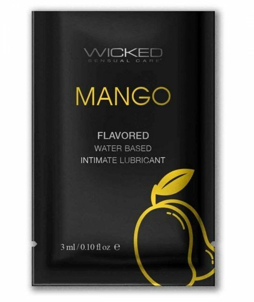 Лубрикант на водной основе с ароматом манго Wicked Aqua Mango - 3 мл.