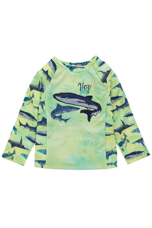 Светло-зеленая плавательная футболка с 3D деталями