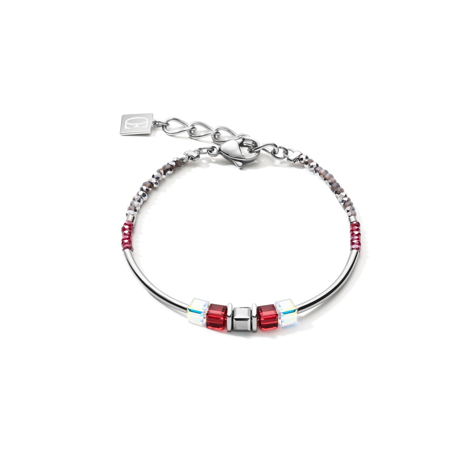 Браслет Coeur de Lion Frontline Silver-Red 5042/30-0300 цвет серебряный, красный