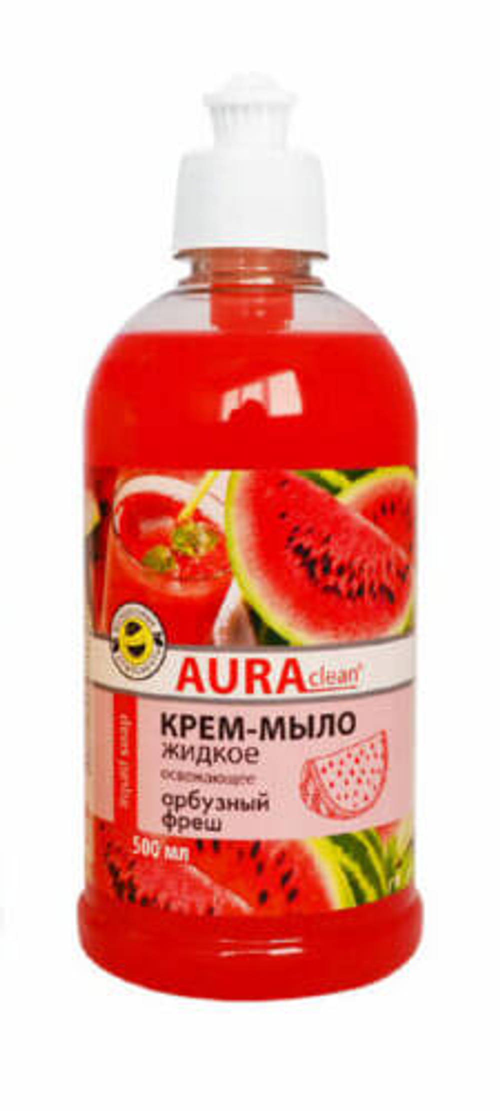 Мыло - крем жидкое Аура Арбузный фреш (пуш-пул) 0,5 л.