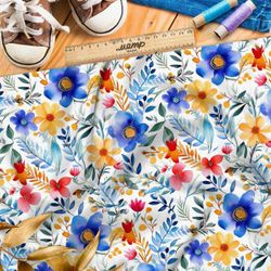 Ткань премиум флис яркие полевые цветы