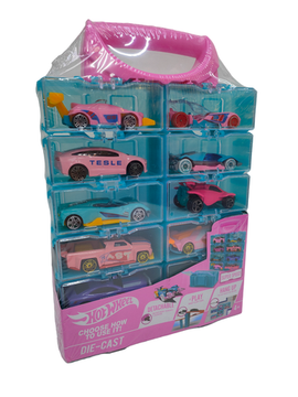 Набор гоночных машинок " Hot Wheel :Pink Series " в кейсе ,  12 шт