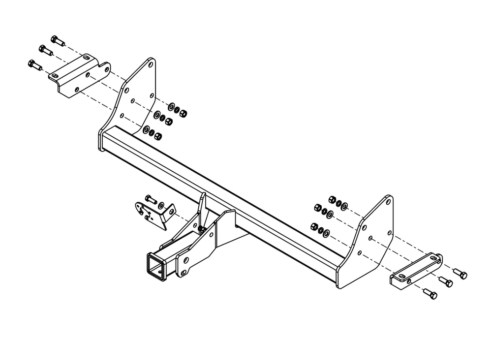 Фаркоп для Mitsubishi Pajero III, IV 2000-2007, 2007-2020 Тип шара: E. Нагрузки: 1800/100 кг, MI 30