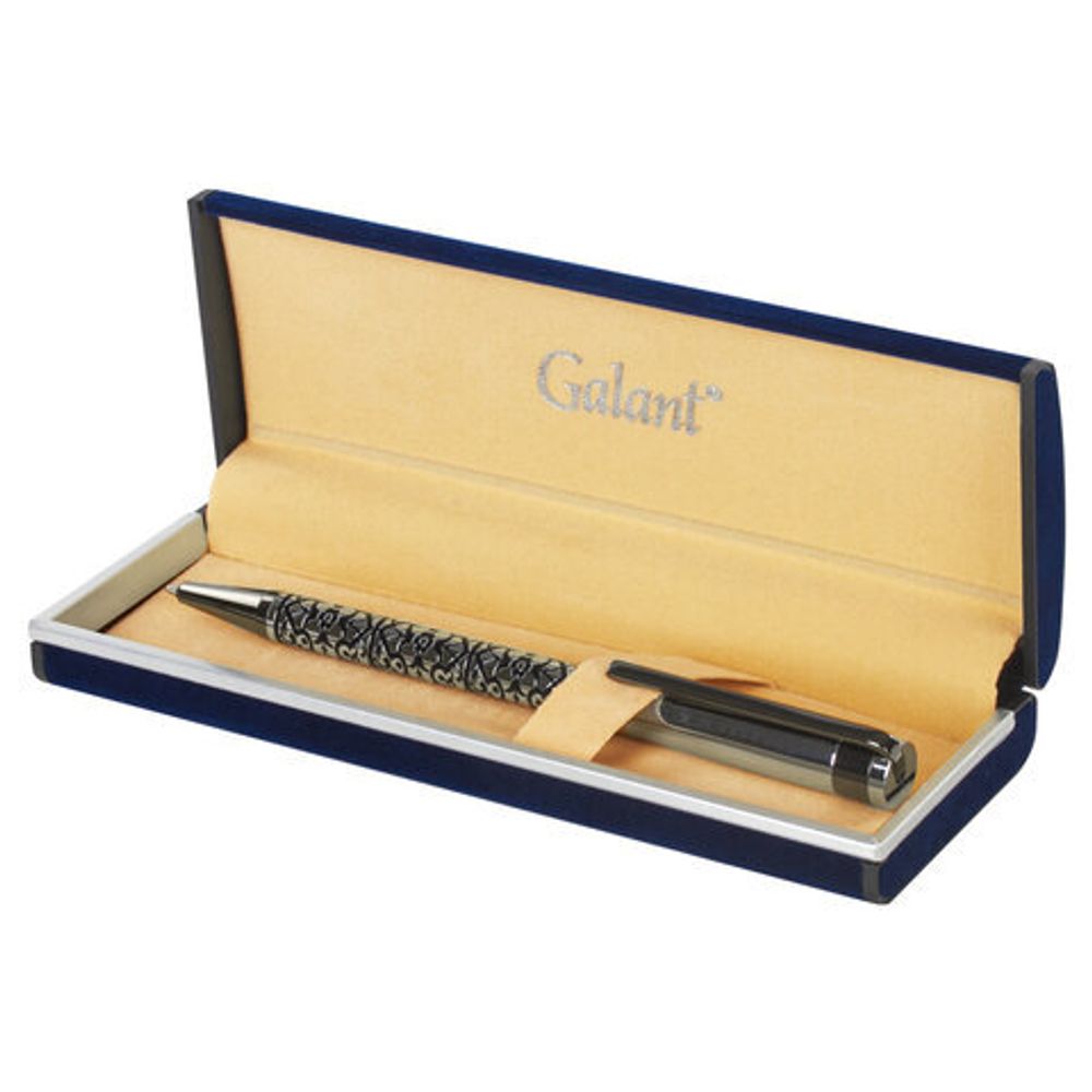 Ручка подарочная шариковая GALANT "Locarno", корпус серебристый с черным, хромированные детали, пишущий узел 0,7 мм, синяя, 141667