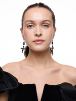 Серьги "Black Cross" из черного агата Silver