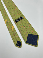 Галстук зелёный с животными Salvatore Ferragamo