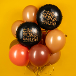 Шар (18''/46 см) Круг, С Днем Рождения! (леопардовый принт), Черный