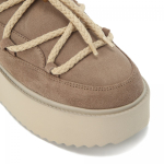 Замшевые полусапоги INUIKII 75204-004 Sneaker Classic Low Platform Beige на меху