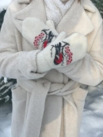 Варежки вязаные шерстяные из 100% шерсти, очень тёплые